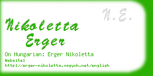 nikoletta erger business card